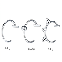 Piercing de lèvre minimaliste en acier inoxydable 304 sans trou, clip de lèvre en forme de C, faux anneau de lèvre, bijoux de piercing