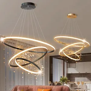 Lámpara de araña moderna, lámpara de techo de acrílico circular, redonda, moderna, Led, gran oferta, fabricante de China