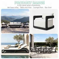 Canapé d'extérieur en alliage d'aluminium de haute qualité, mobilier de jardin pour villa, résistant à l'eau, pour cours, terrasses d'hôtel et jardins