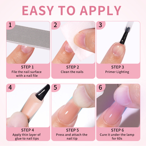 Set di 150 <span class=keywords><strong>Unghie</strong></span> Finte Stile Francese, <span class=keywords><strong>Lunghe</strong></span> e Quadrate, in Cinque Colori, Applicazione Facile - Product Image 6