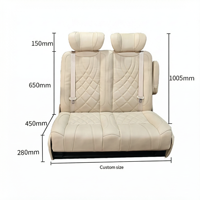 Siège double coulissant de luxe à dossier haut pour Ford Transit Sprinter, pièces intérieures pour conversion de camping-car et VR, vente en gros