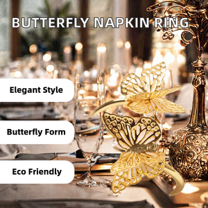Anillos de Servilleta de Metal con Forma de Mariposa, Ecológicos y Duraderos, Decoración para Mesa de Boda, Fiesta o Cena - Product Image 2