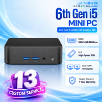 JINING Mini PC Intel Core i5-6200u DDR3 8GB/16GB/32GB Output Dual Type-C Adaptor 12V/3A PC Desktop Bisnis Pasokan Grosir