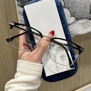 Monture de lunettes optiques demi-cerclées 31256 unisexe, verres PC, protection anti-lumière bleue, taille moyenne, forme quadrilatère - Product Image 1