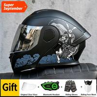 Casque de moto électrique pour trajets urbains, casque modulaire intégral rabattable, casque avec écouteurs inclus, unisexe, pour les conducteurs de scooters