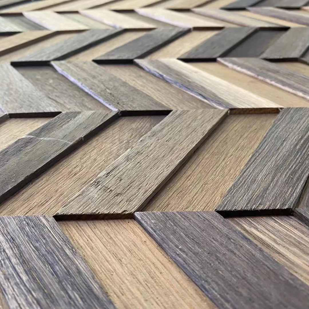 Panel de madera maciza para paredes interiores, paneles de madera de roble para paneles de mosaico de pared clásicos
