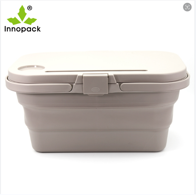 Outdoor Camping Folding Picnic Basket Table with Lid and Handle