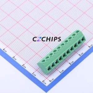 JL102-38110G01 <b>Screw</b> Terminal <b>Block</b> Through hole Component (THT),P=3.81mm Connector 1x10P 3.81mm Green Through Hole - Product Image 1