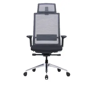 Free Sample Swivel Metal Base Office Chair Furniture Executive Office Chairs With Headrest Mesh Chair High Back Support