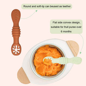 Cuchara para Bebé | Utensilios de alimentación de silicona sin BPA para niños pequeños | Cuchara previa para niños de 6 a 18 meses - Product Image 4
