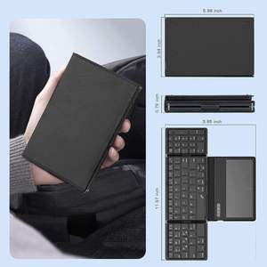 Premium Quality Compact Portable Ultra Slim Rechargeable Wireless Bluetooth Folding <b>Keyboard</b> for IOS Android Windows Smartphone - Product Image 5
