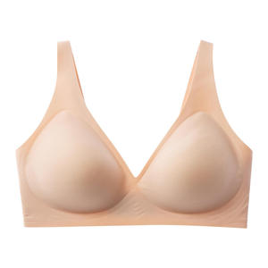 Sujetadores sin costuras para mujer, talla grande, con escote en V profundo, push-up, con soporte lateral, sin aros, tipo gelatina - Product Image 3