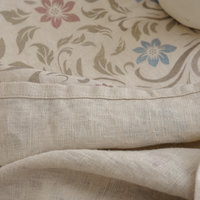 Nappe de table imprimée carrée tissée naturelle au design personnalisé Nappe en lin d'Europe à ourlet pour fête de mariage