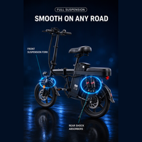 Vélo électrique de banlieue 48V 350W, vélo électrique en alliage d'aluminium, batterie 10Ah, suspension avant, frein à disque, phare LED, charge maximale 120 kg