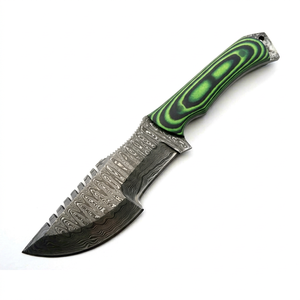 Handcrafted Patterned Steel Tracker-<b>Profile</b> Craft <b>Tool</b> Green Micarta Handle Executive Display Piece - Product Image 1