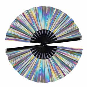 Natural PVC Hand Fan Plastic Angel Style with Floral <b>Pattern</b> for Home Decoration or Business Gifts Features Keychain Design - Product Image 2