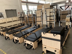 Máquina reformadora de <span class=keywords><strong>Pilates</strong></span> de madera de arce blanco con medio trapecio utilizada en <span class=keywords><strong>Pilates</strong></span> Studio Body <span class=keywords><strong>Reformer</strong></span> <span class=keywords><strong>Pilates</strong></span> con torre - Product Image 3
