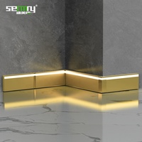 Plinthe LED moderne avec base en alliage d'aluminium, éclairage de plinthe LED pour mur et sol, plinthe LED en aluminium