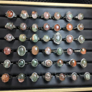 Bán buôn tự nhiên các vườn thạch anh pha lê Healing Stones Aquamarine Garnet đá quý trang sức nhẫn đối với Quà Tặng - Product Image 1