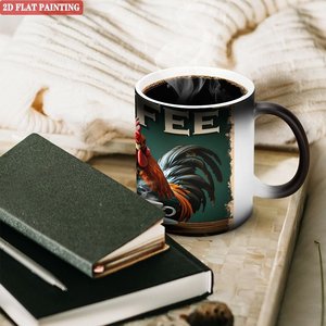 Mug magique en céramique noir givré de 11 oz sensible à la chaleur pour le camping en plein air - Product Image 3