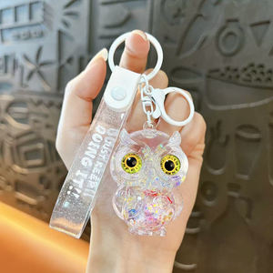 Creative Acrylic Cartoon <strong>Owl</strong> <strong>Keychains</strong>-Eco-friendly Fashion Trend Liquid LiuSha Oil-Filled Bag Charms | Cute Small Gifts - Product Image 5