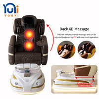 Fauteuil de pédicure en fibre de verre avec massage par airbag à main robotisée 6D, pompe magnétique, fauteuil de pédicure électrique pour doublures jetables