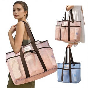 Bolsa de Playa de Malla de Verano, Gran Capacidad, Ecológica, Portátil, para Guardar Trajes de Baño, con 4-6 Compartimentos, para Vacaciones y Uso al Aire Libre - Product Image 6