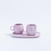 Nouvel ensemble de tasses en céramique 2026 couleur macaron effet éclaboussures de peinture, avec logo personnalisé, empilables, en grès, pour café, hôtel, restaurant, cadeau de mariage