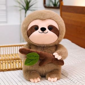 ตุ๊กตาสลอธถือกิ่งไม้ ของเล่นสัตว์นุ่มนิ่ม วัสดุผ้าพลัฌ ตุ๊กตาเพื่อนเล่น ของขวัญวันเกิด ขายส่งจากโรงงานโดยตรง - Product Image 6