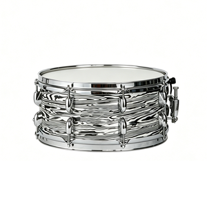 Tambourin professionnel 14x5.5 pouces, coque bois et métal, 8 ou 10 goujons, quincaillerie chromée, peaux en polyester pour Jazz et Rock - Product Image 5