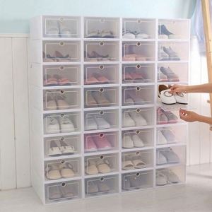 Juego de 6 Cajas de Almacenamiento de Zapatos Plegables de Doble Nivel, Multifuncionales, de Plástico PP, Transparentes, Apilables, para Sala de Estar - Product Image 2