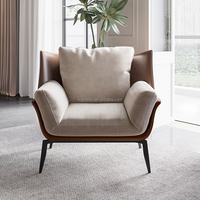 Fauteuil de salon moderne en velours écologique avec structure métallique pour salon, chambre et bureau à domicile