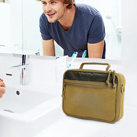Trousse de Toilette Tactique Suspendue, Organisateur de Lavage Pliable Résistant à l'Eau avec Crochet de Suspension Dissimulé