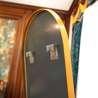 Miroir sur pied pleine longueur en verre HD incassable avec cadre métallique arqué pour dressing et décoration intérieure