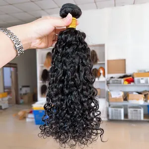 Factory wholesale raw unprocessed human hair weave wavy and curly virgin indian hair bundles
