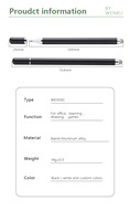 Stylet magnétique 2-en-1 en métal haute sensibilité avec capuchon anti-poussière et pointe remplaçable, capacitif passif pour iPad et iPhone