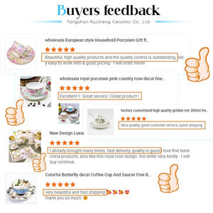 热销精致图案陶瓷茶杯茶壶套装可定制骨瓷新款下午茶咖啡杯 - Product Image 6