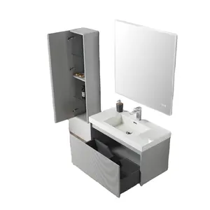 Water Proof Vanity Painted New bathroom mirror cabinet, luxury bathroom furniture Elegant Look Miter Cut Design Door FABU