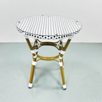 Chaises de café françaises, chaises empilables commerciales, mobilier d'extérieur, ensemble de table à manger en rotin tressé, pour restaurant, jardin, terrasse