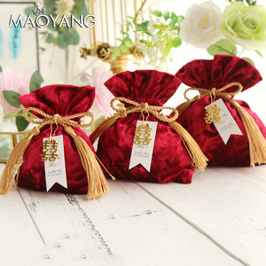 Logo personnalisé imprimé velours sac à cordon rose cadeau chaussure emballage pochette Shopping poussière cordon velours bijoux sac - Product Image 3