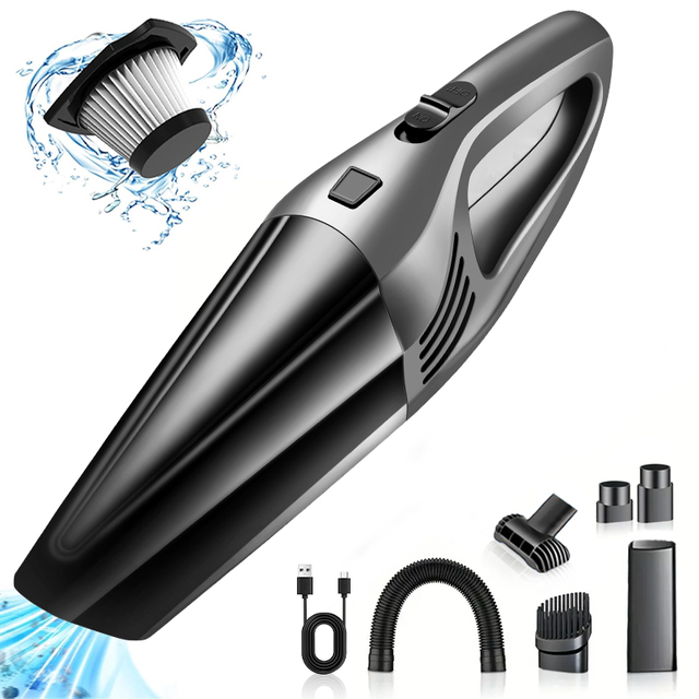 Adjustable Suction Portable Vacuum Cleaner, Cordless & USB Charging, Widely Used in Car, House and Office Spaces