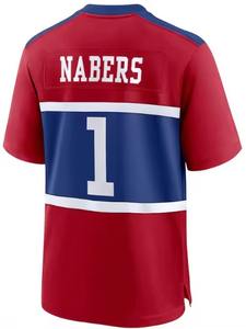 Maillots de football américain personnalisés à manches courtes, respirants, 100 % polyester, grandes tailles, ensembles imprimés numériquement avec maille cousue - Product Image 4