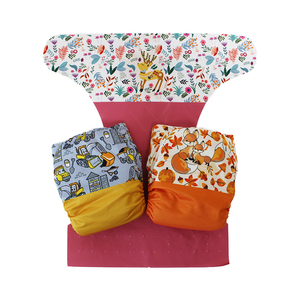 Couverture de couche <span class=keywords><strong>lavable</strong></span> et réutilisable tout-en-un réglable AWJ pour bébés - Product Image 6