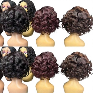 Promoción $20 Letsfly Peluca de Cabello Humano 11A con Frontal de Encaje 13x4, Corte Pixie Corto, 170 gramos, 1BT99J - Product Image 1