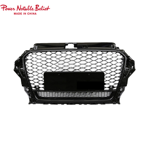 Parachoques Delantero Estilo RS3 para <span class=keywords><strong>Audi</strong></span> <span class=keywords><strong>A3</strong></span> S3 8V 2013 2014 2015 2016, Rejilla de Panal Negra Brillante con quattro - Product Image 6