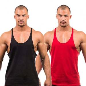 Vente en Gros Logo Personnalisé Athlétique Gym Fitness Workout Training Running T-Shirts Hommes Musculation Stringer Débardeur - Product Image 1