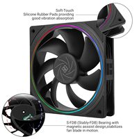 Ventilateur de refroidissement de boîtier PC noir Thermalright TL-S12 120 mm ARGB haute performance avec éclairage