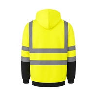 Sweat-shirt de travail haute visibilité réfléchissant à fermeture éclair en polaire, uniforme de chantier et de travaux routiers, conforme à la norme ANSI Classe 2
