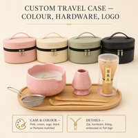 Kits de mélange de matcha de haute qualité, écologiques, rose, OEM, ensemble cadeau de 6 pièces, ensemble de thé matcha