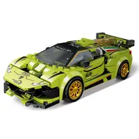 Toptan iyi fiyat diy yüksek teknoloji yeşil süper spor yarış teknik araba araçlar başar oyuncak yapı taşı setleri